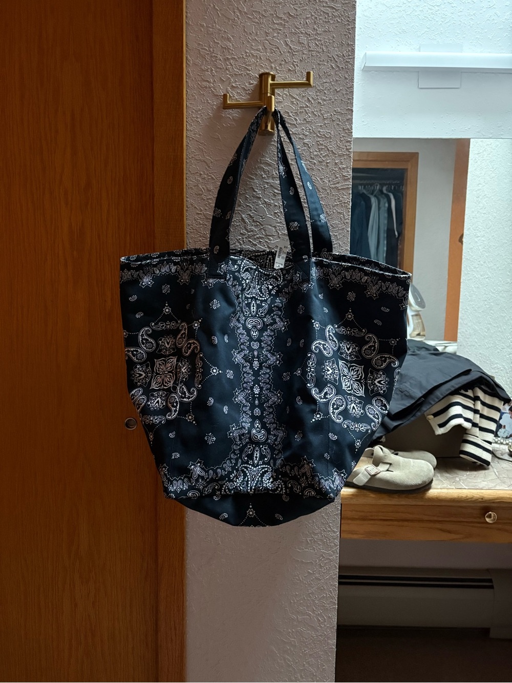 Madewell Black Paisley-Print Tote
